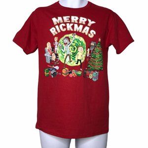 NWT Ripple Junction Adult Swim Rick and Morty Holiday Christmas Tee T-Shirt S